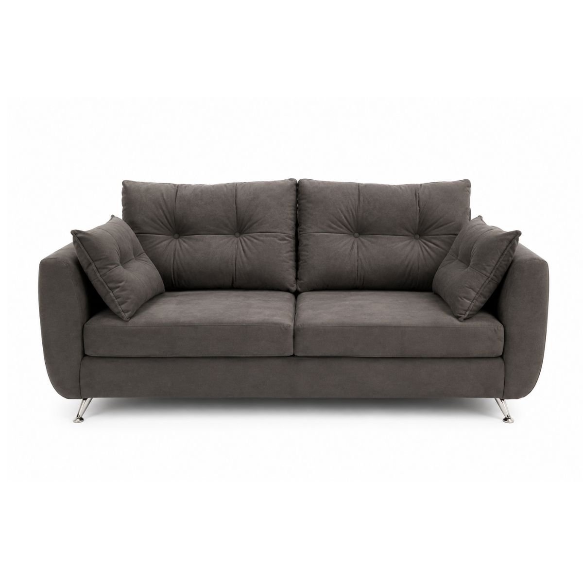 Sofá 2 Cuerpos Premium Capitoné – Gris Grafito