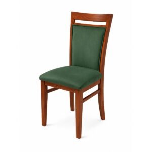 Juego de 6 Sillas Tapizadas Verde – Madera Tono Cálido