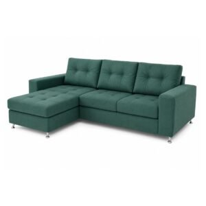 Sofá Seccional con Chaise Longue – Verde Esmeralda