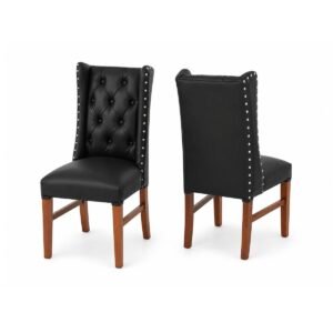 Silla de Comedor Capitoné Negra con Tachas – Estilo Chester
