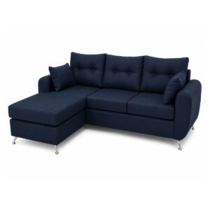 Sofá Esquinero con Chaise Longue – Azul Marino