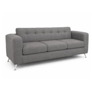Sofá 3 Cuerpos Moderno Gris Plata – Diseño Contemporáneo