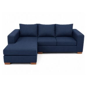 Sofá Esquinero con Chaise Longue Azul Marino – Estilo Moderno