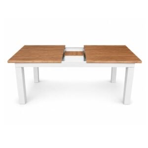 Mesa de Comedor Extensible Blanco & Madera – Estilo Moderno