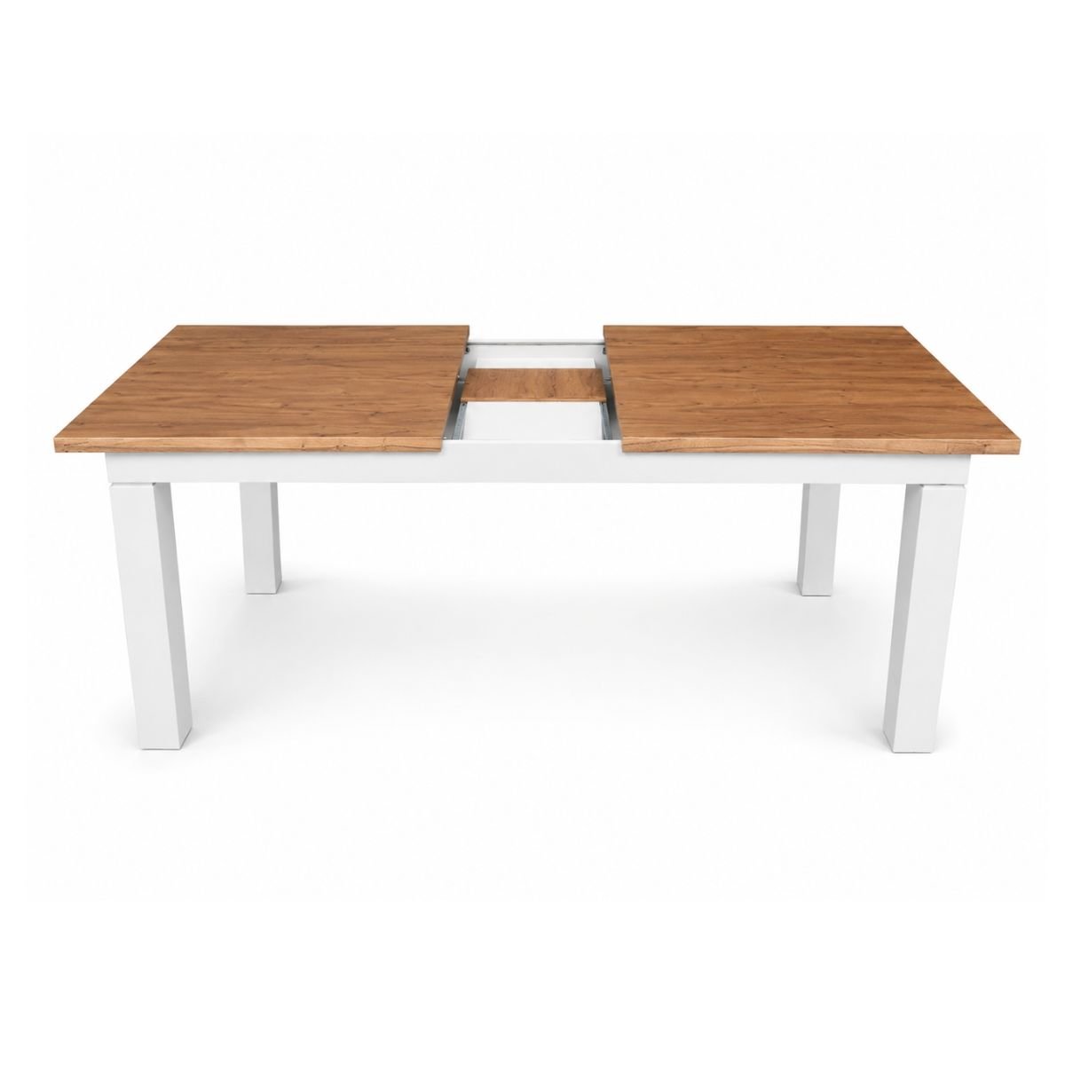 Mesa de Comedor Extensible Blanco & Madera – Estilo Moderno